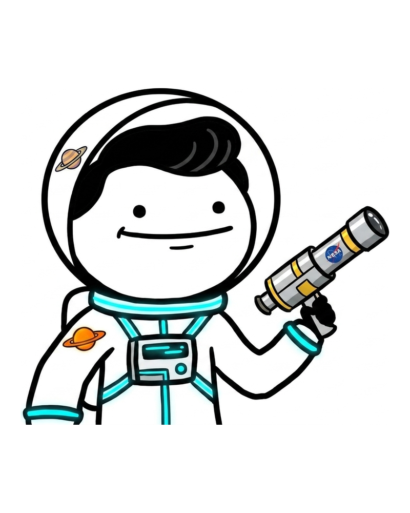 Stellar Sammy, illustrated astronaut host